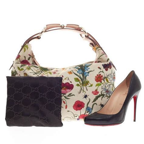 gucci floral horsebit hobo bag|authentic gucci hobo bag.